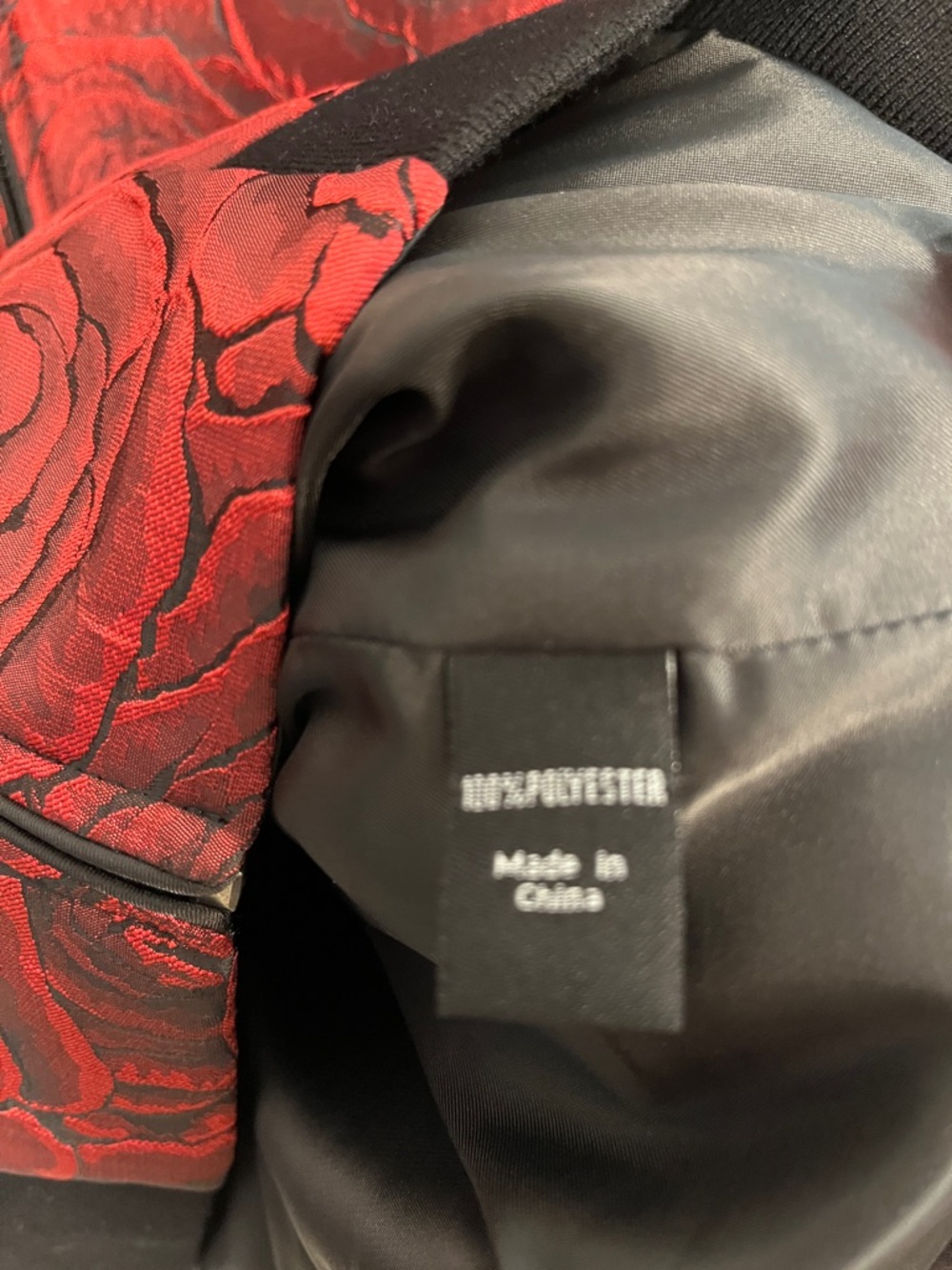 Artyzen Red Rose Woven Textured Jacquard Bomber Jacket Men’s Large - Picture 4 of 6
